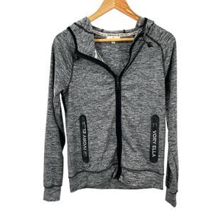 Ivory Ella Gray Zip Up‎ Hoodie Jacket Elephant Logo Activewear Womens Medium